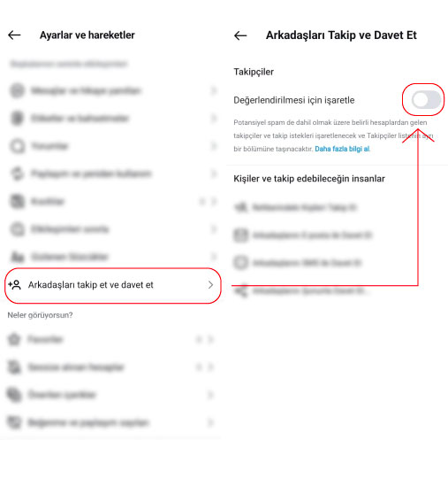 Ayarlar ekranı örnek görseli